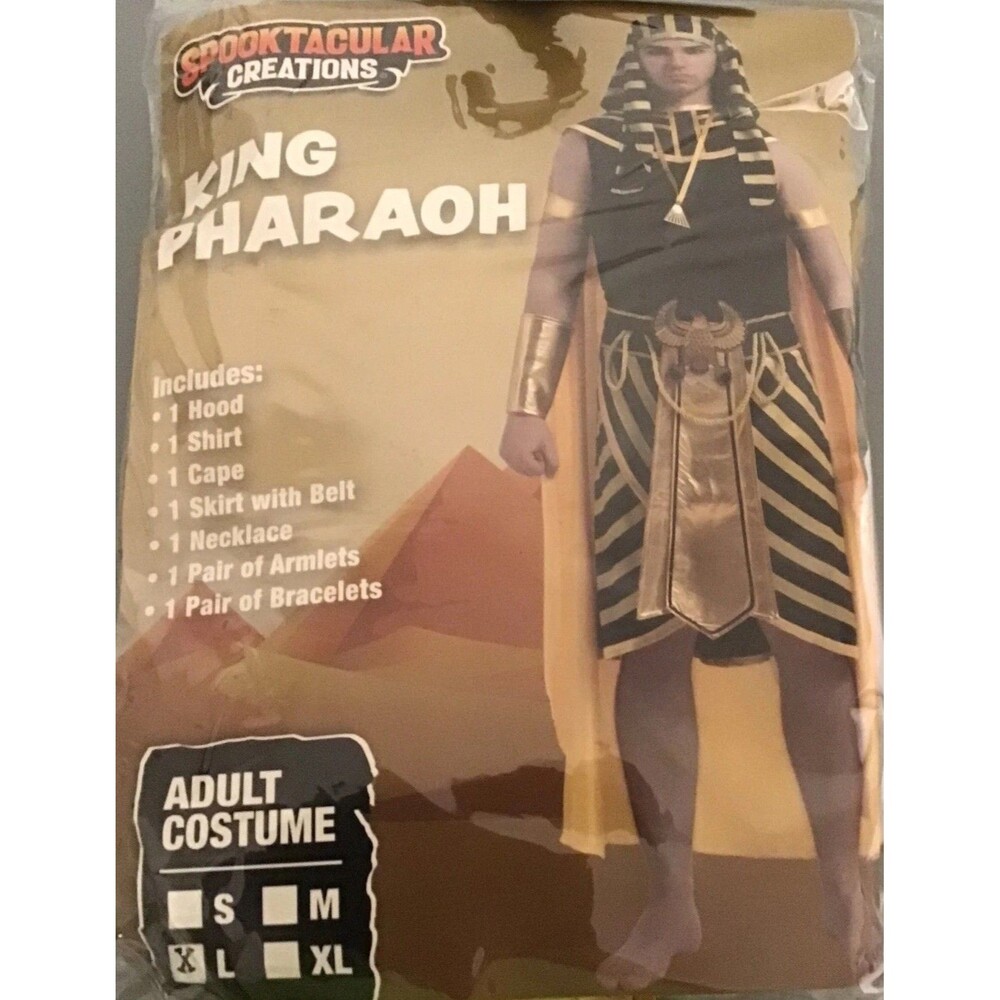 KING PHARAOH Costume Adult LARGE Halloween Cosplay Spooktacular NIP